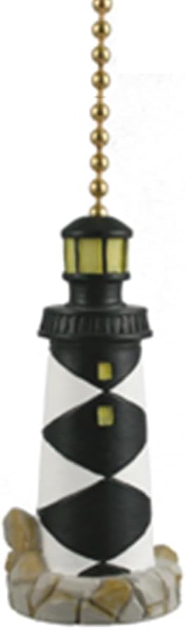 Clementine Designs North Carolina Cape Lookout Lighthouse Ceiling Fan Pull Chain Light Nautical Beach Ocean Sea Life Decorative Extension