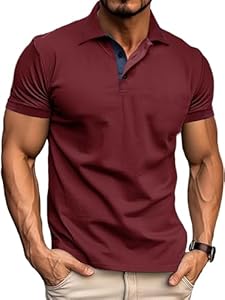 Comilaka Herren Poloshirt Kurzarm Polo Kontrast Polohemd Male Klassisches T Shirt Freizeit Sommer