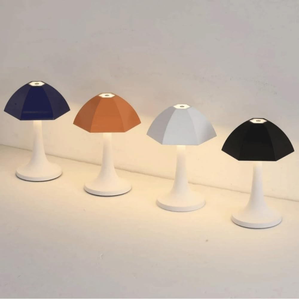 Lampada da comodino lampada da scrivania creativa piccolo ombrello ricaricabile touch dimmerabile luce camera da letto soggiorno hotel (blu)