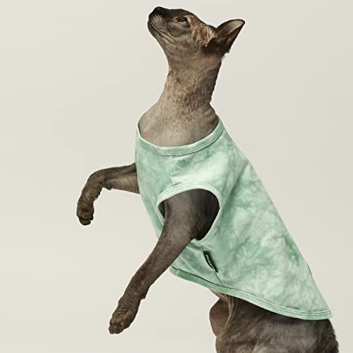 Fitwarm 2-Pack 100% Cotton Tie Dye Dog Clothes With Reflective Label Dog Shirts Doggie T-Shirts Puppy Tank Top Vest Tee Summer Cat Clothes Green Blue Xl #TOP4