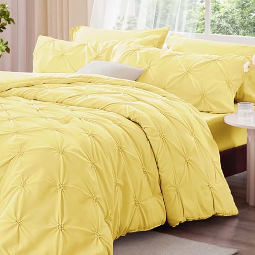 Image of BEDELITE Queen Comforter Set Light Yellow,Lightweight & Soft Comforter