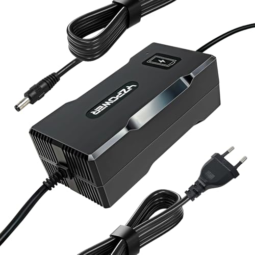 YZPOWER Cargador Rápido 54.6V 4A para Baterías Litio 48V - Ventilación Activa con 5 Protecciones (Sobrecarga/Cortocircuito), Compatible con Patinetes Eléctricos y Bicicletas Eléctricas, DC 5.5x2.1mm