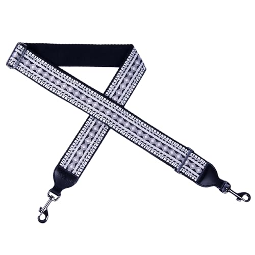 rayzm Banjo Embroidery, Jacquard Woven Cotton Banjo Strap with Metal Clip Hooks, Width 5 cm, Adjustable Length