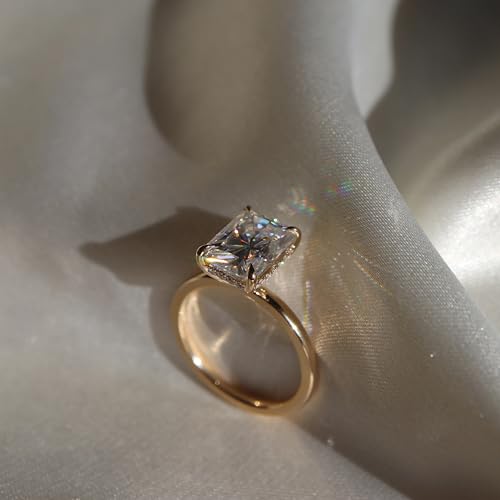 1-3 Carat Radiant Cut Moissanite Engagement Rings for Women 925 Sterling Silver 10K 14K 18K Gold Radiant Moissanite Rings 6 Style Promise Engagement Rings for Her3