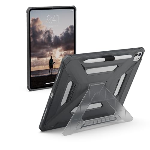 Image of Urban Armor Gear UAG Designed for iPad Pro 13 inch Case (8th /7th Gen, M5 /M4) (A3360, A3361, A3362) Scout Plus Rugged Transparent Protective Cover with Kickstand and Pencil Holder - Translucent Ash Grey