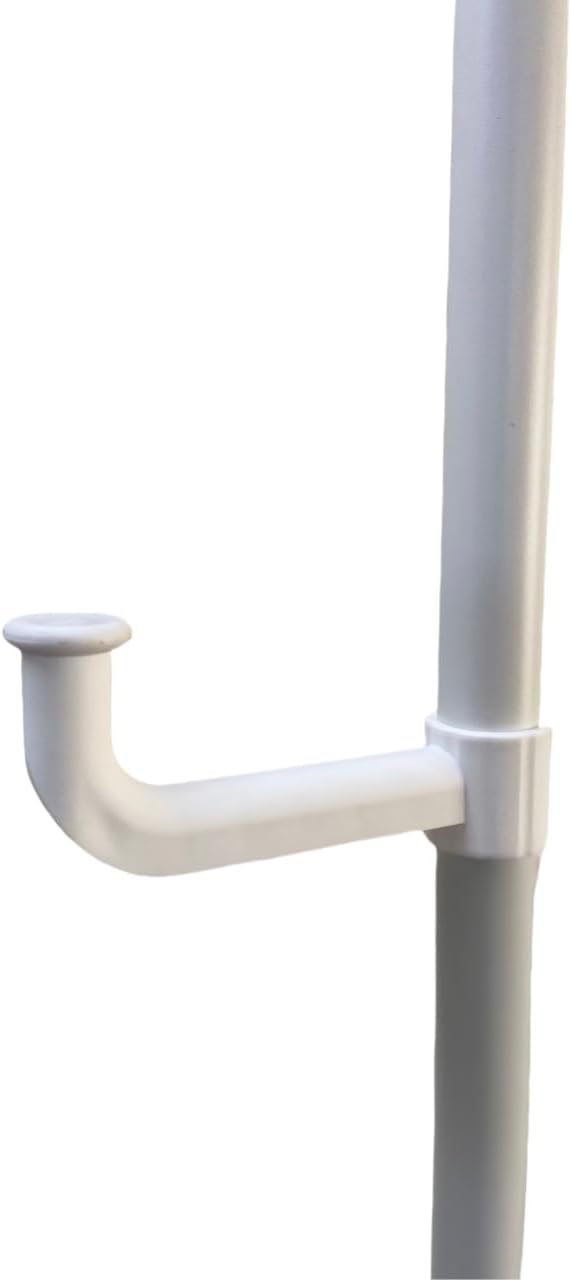 Adjustable Floor to Ceiling Tension Rod with Trays Expandable 68-114 Inch White Metal Clothes Drying Rack Multi-Layer Hanging Organizer for Laundry Balcony & Indoor Storage