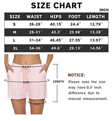 Orrpally Pajama Shorts Womens Lounge Short Sleep Shorts Pajama Bottoms 2-Pack Pink Pink Stripe L #TOP5