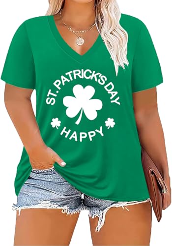 Image of ForHailey Women's Plus Size Short Sleeve Tee Shirt V Neck Basic Ladies Loose Fit T Shirt 1X-5X