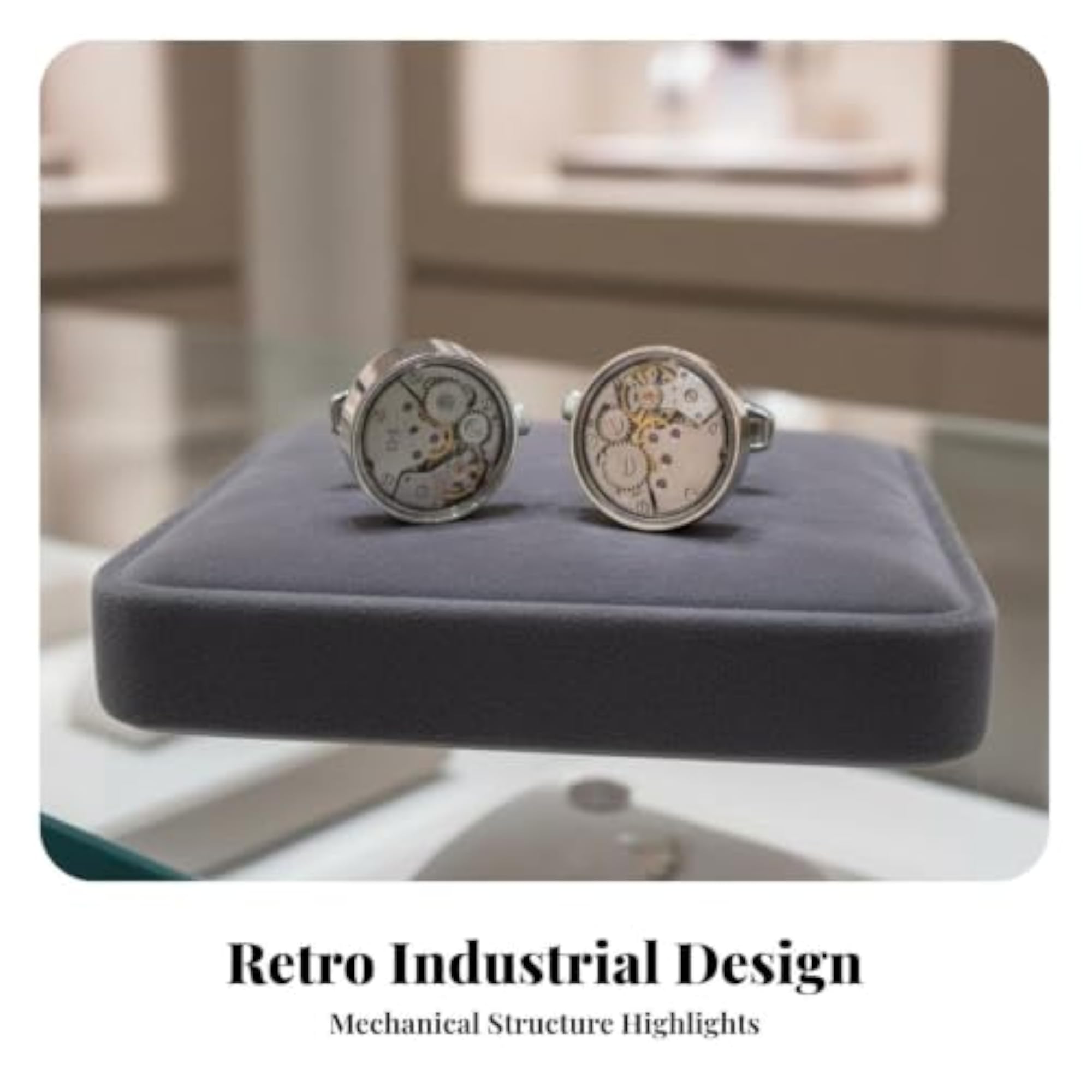 Mechanical Watch Movement Cufflinks for Formal Events