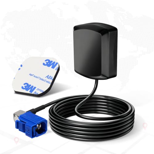Eightwood Antenne GPS Antenne Voiture Antenne GPS Autoradio 1575MHz Fakra C Adaptateur Angle Droit RG174 Câble pour Golf GPS Système Navigation Récepteurs...