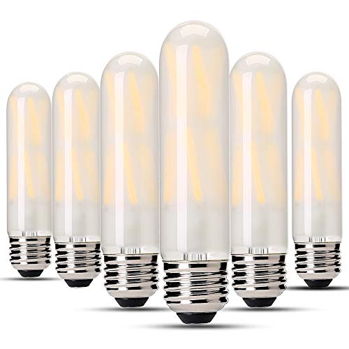 Vctc Lighting Dimmable 8W Frost Tubular Led Bulbs, 4000K Daylight White, Edison Style Filament Light Bulb, T10/T30 Vintage Bulb 80 Watt Equivalent, E26 Base Frosted Glass Cover,800 Lumens,Pack Of 6 #TOP3