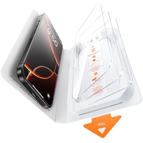 SMARTDEVIL 3 Pack for iPhone 16 Pro Max Screen Protector, Bubble-and-Dust-Free Box, HD Tempered Glass, Military Grade Shatterproof & Ultra Durable, Easy Installation Cover