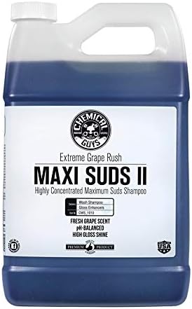 Chemical Guys CWS_1010 Maxi-Suds II Foaming Car Wash Soap (Works with Foam Cannons, Foam Guns or Bucket Washes) Safe for Cars, Trucks, Motorcycles, RVs & More, 128 fl. Oz (1 Gallon), Grape Scent