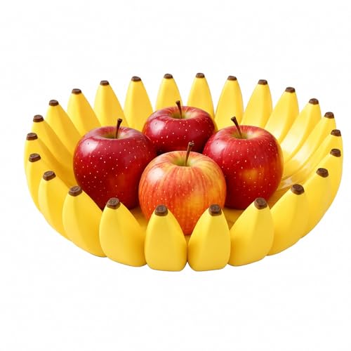 CASOME Funny Banana Fruit Bowl, Creative Banana Shaped Candy Dish, Cute Kitchen Counter Decor Basket for Fruit, Snacks & Table Centerpiece