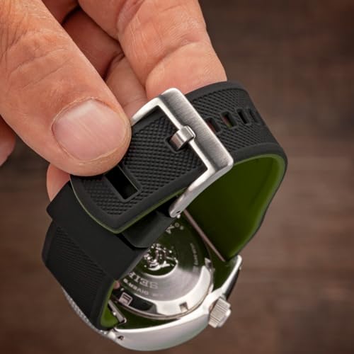 Image of BARTON Elite Silicone Watch Bands - Quick Release - Choose Strap Color & Buckle Color (Stainless Steel, Black PVD or Gunmetal Grey) - 18mm, 20mm, 22mm & 24mm Watch Straps