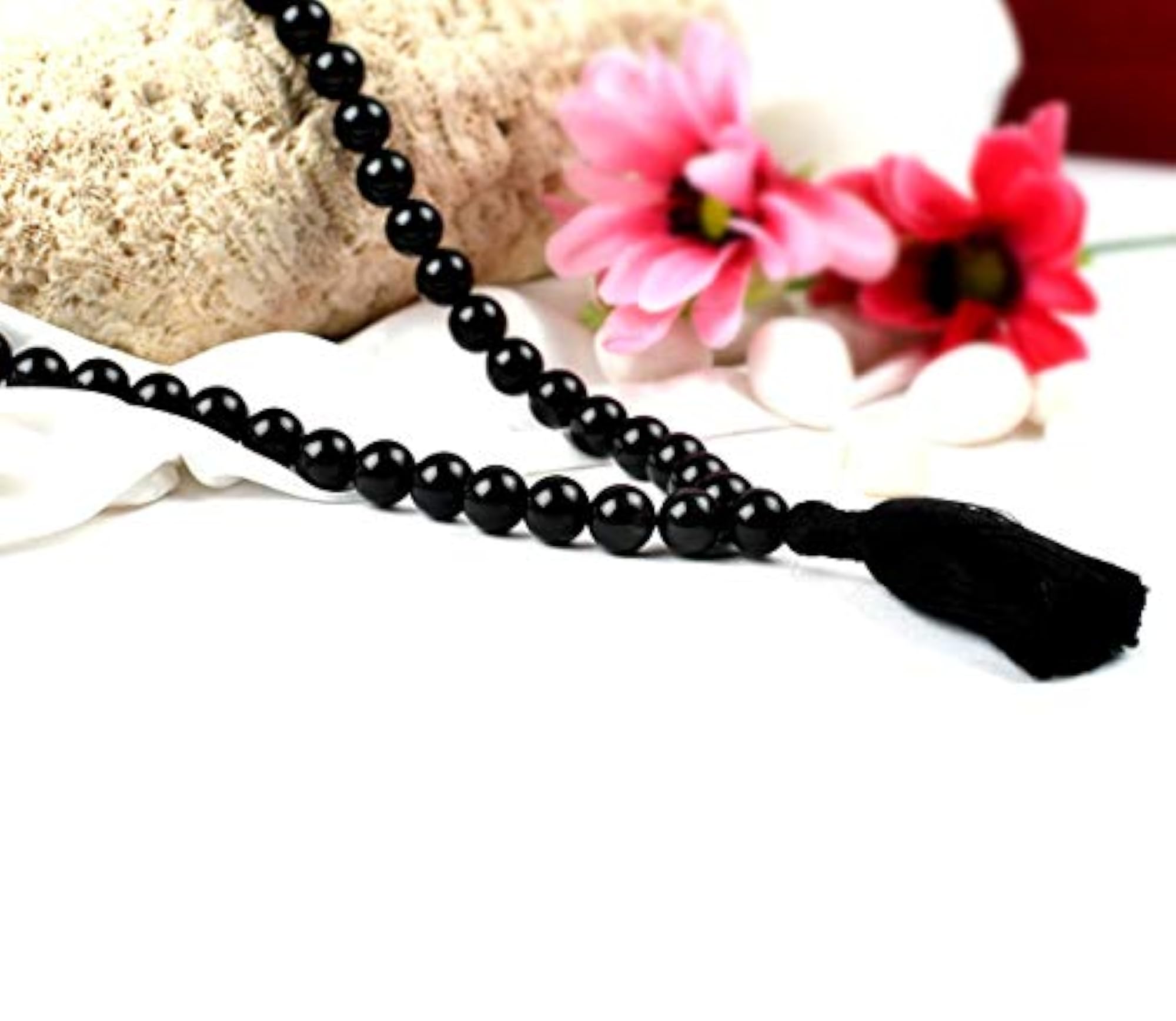 Black Agate Hakik 108 Beads Buddhist Prayer Mala