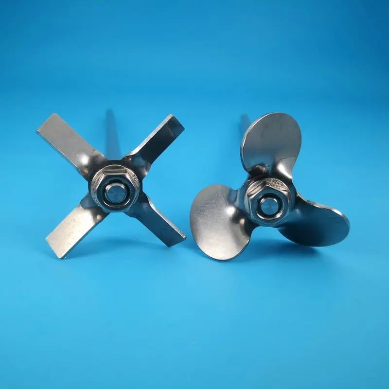 Stainless Steel Three-Blade Agitator Set 40mm-120mm for Laboratory Mixing - 45° Blades & Shafts, Type-2 (80x8x300mm) - Durable, Precision Mixing Equipment