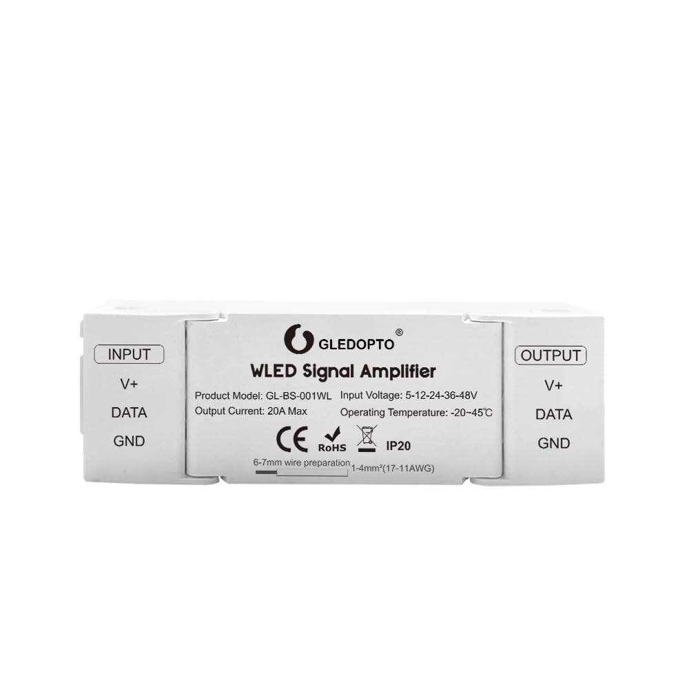 GL-BS-001WL 5-24 V Cyfrowy kontroler taśmy świetlnej WLED RGB RGBW 2811 Łatwe okablowanie Efekt fantomowy 100+