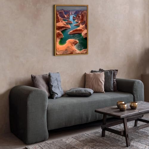 Image of Glen Canyon Wall Art Western Arizona National Park Poster Colorado River Scenery Wall Decor Southwestern Red Rock Mountain Desert Landscape Canvas Prints for Living Room Bedroom Home Decoration 24x36 inch
