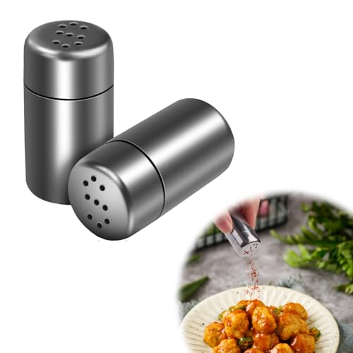 Juego de 2 saleros y pimenteros, salero y pimentero de acero inoxidable, dispensador de especias recargable, accesorios de cocina para el hogar, cocina, barbacoa, restaurante