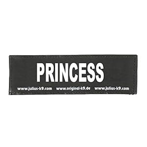 Julius-K9 Verwisselbare haak & lus patches, Prinses, Large, Zwart