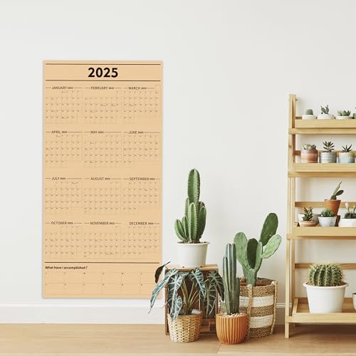 GuassLee Calendário de parede anual grande 2025, calendário de ano inteiro, uma página, janeiro de 2