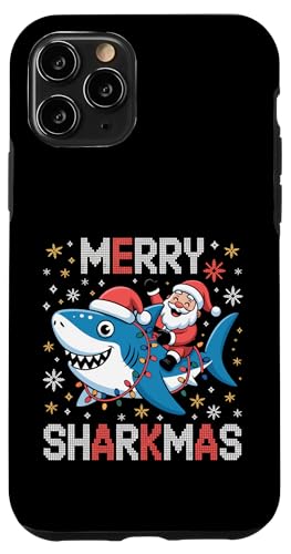 Merry Sharkmas AO[Z[^[ T^ CfBO V[N Cgt X}zP[X iPhone 11 Pro p