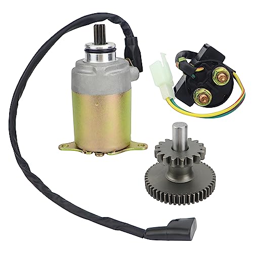 SuLyLa GY6 Starter for 125cc 150cc Scooter Moped Chinese ATV Go Kart Trike Dune Buggys Quad 4 Wheelers for Baja for Taotao for Icebear for Roketa for Jonway for Peace with Idle Gear & Relay