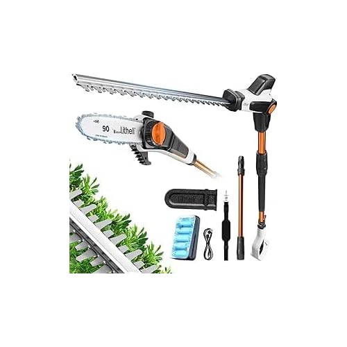 Litheli 2‑in‑1 Cordless Hedge Trimmer & Pole Saw