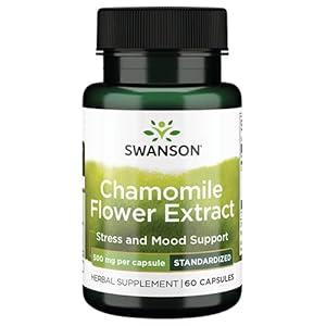 Swanson Chamomile Flower Extract 500 Milligrams Standardized to 1.2% Apigenin 6 mg per Capsule 60 Capsules