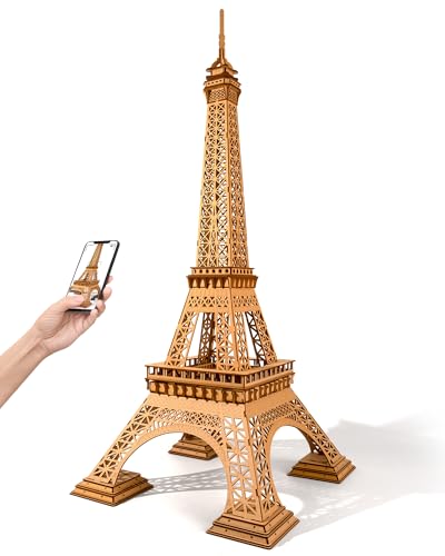 Rolife Puzzle 3D en Bois Tour Eiffel Plus Kit de Modèle en Bois pour Adultes Grand Ensemble de Construction Arbre de Noël Cadeaux d'anniversaire pour Adultes et Enfants