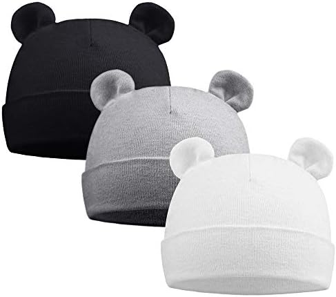 Pesaat Newborn Hospital Hat 0-12Months Preemie Boys Girls Beanie Solid Infant Baby Hats Autumn Winter