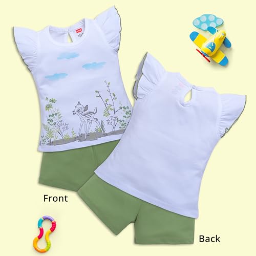 Image of LuvLap Baby Girls Regular Fit 100% Cotton Half Sleeves Girls Top CoSet Pack of 3