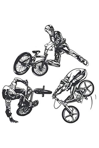 Produktfoto von BMX Stunts Tricks Bar Turn 180 360: DIN A5 Kariert 120 Seiten / 60 Blätter Notizbuch Notizheft Notiz-Block Fahrrad BMX&hellip;