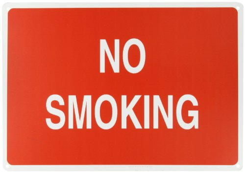 Panneau No Smoking Brady 141953 en plastique rigide blanc et rouge 50,8x35,6 cm