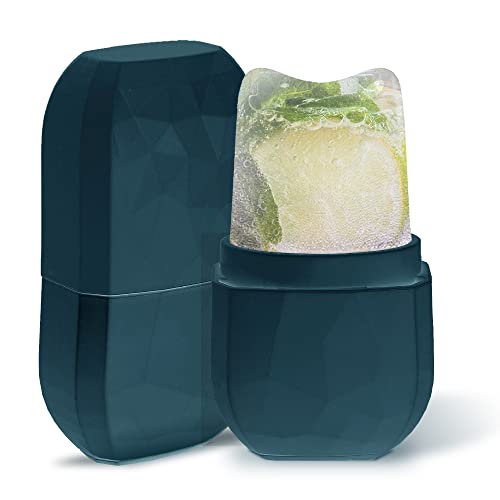 Wismee Ice Roller for Face and Eye, Ice Roller for Face & Eye Puffiness Relief, Silicone Reusable Facial Ice Roller, Ice Mold for Face Beauty Reduce Fine Line, Face Massage Ice Tray for Women (Navy)