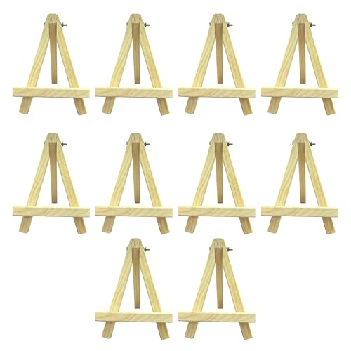 Image of Grandink 6 Inch Screw A-Frame Wooden Easel 12mm (Pack of 10) | Adjustable tabletop easels , ideal for painting, photos, signs, crafts, kids & students.