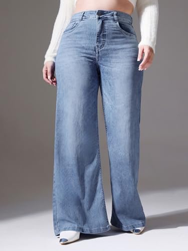 Image of Miss Chase A+ Women's Bootcut High Rise Regular Length Stretchable Denim Jeans