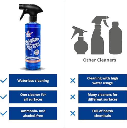 Image of Shinykings Wash&Shine 66 WATERLESS Motorcycle Cleaner | Made in USA | Ultra Shine Effect | Detailing Wash Spray for All Surfaces | 16 fl.oz