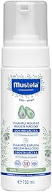 Mustela Shampoo Recém-Nascido 150 ml - Xampu textura Espuma, Previne e Elimina a Crosta Láctea dos Bebês - Vegano, feito com 99% de ingredientes de origem natural - Mustela Bebê e Criança