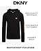DKNY Boys' Thermal Shirt - Cozy Waffle Knit Pullover Crewneck Long Sleeve Shirts for Layering, Workout, Running (Sizes: 8-20), Size 8, Black Logo