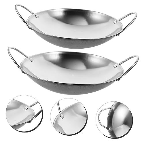 Happyyami Wok de acero inoxidable 2 piezas miniatura 4