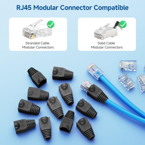 Capuchones Cable Matters 180067-BLK de alta resistencia para terminaciones de cableado premium 4