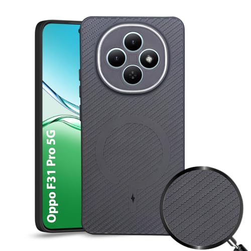 Image of LIRAMARK Rugged Carbon Fibre TPU Armor Silicone Back Cover Case for Oppo F31 Pro 5G