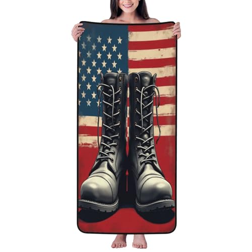 Badetücher aus Baumwolle, abstraktes Design mit Bootsflagge, Nr. 18, Mikrofaser-Handtücher für Körperbad, schnelltrocknend, weiches Duschtuch für Reisen, Strand