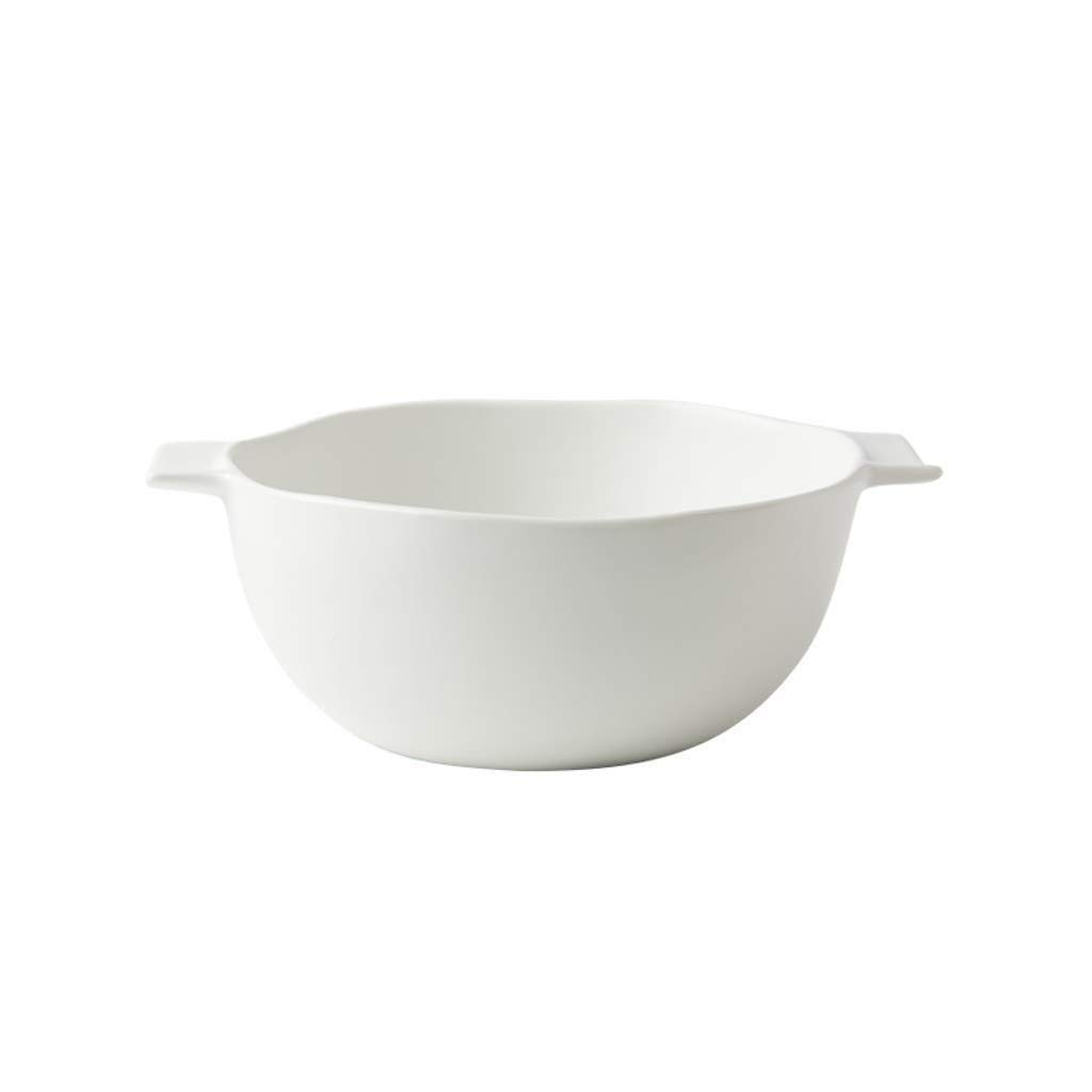 WOTZOV Dishware Japanese Ceramic Bowl,Household Binaural Large Ceramic Tableware Set Soup Pot Porcelain Bowl Bowl Commercial Noodle Bowl，A