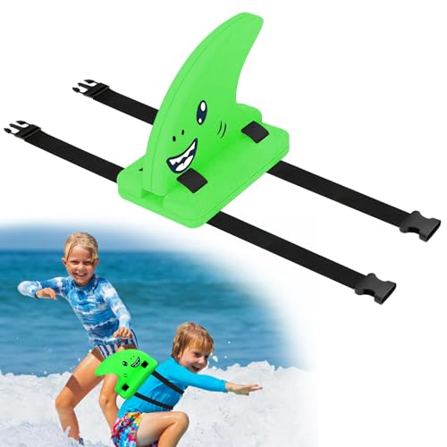 Shark Fin Swimming Aid Kids Shark Fin Back Float Board Shark Fin Swimming Aid For Kids Shark Fin Swim Float For Kids With 2 Adjustable Straps Fin-Shaped Swimming Aids(Green)