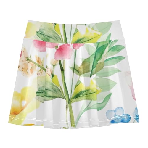 Athletic Shorts for Girls Skorts Kids Tennis Skirts Custom Flowy Skort Wildflowers 3t