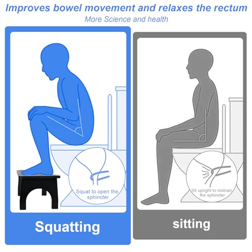 YYTECH Toilettenhocker Erwachsene Bambus Toilettenhocker Rutschfester Ergonomischer Wc Hocker für Badezimmer für Bekämpft Verstopfung Blähungen Bequeme Ausscheidung