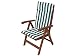 Marta Coussin chaise longue, fauteuil jardin, chaise longue jardin – 45x45cm –dossier haut : 69cm – Vert à rayures